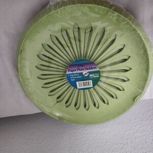Unique Vintage Green Paper Plate Holders - 4 Pack
